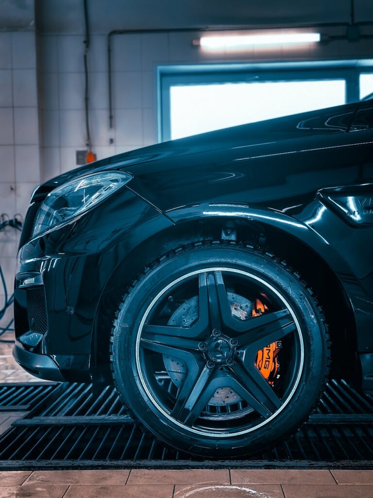 Automotive wheel and brake assembly